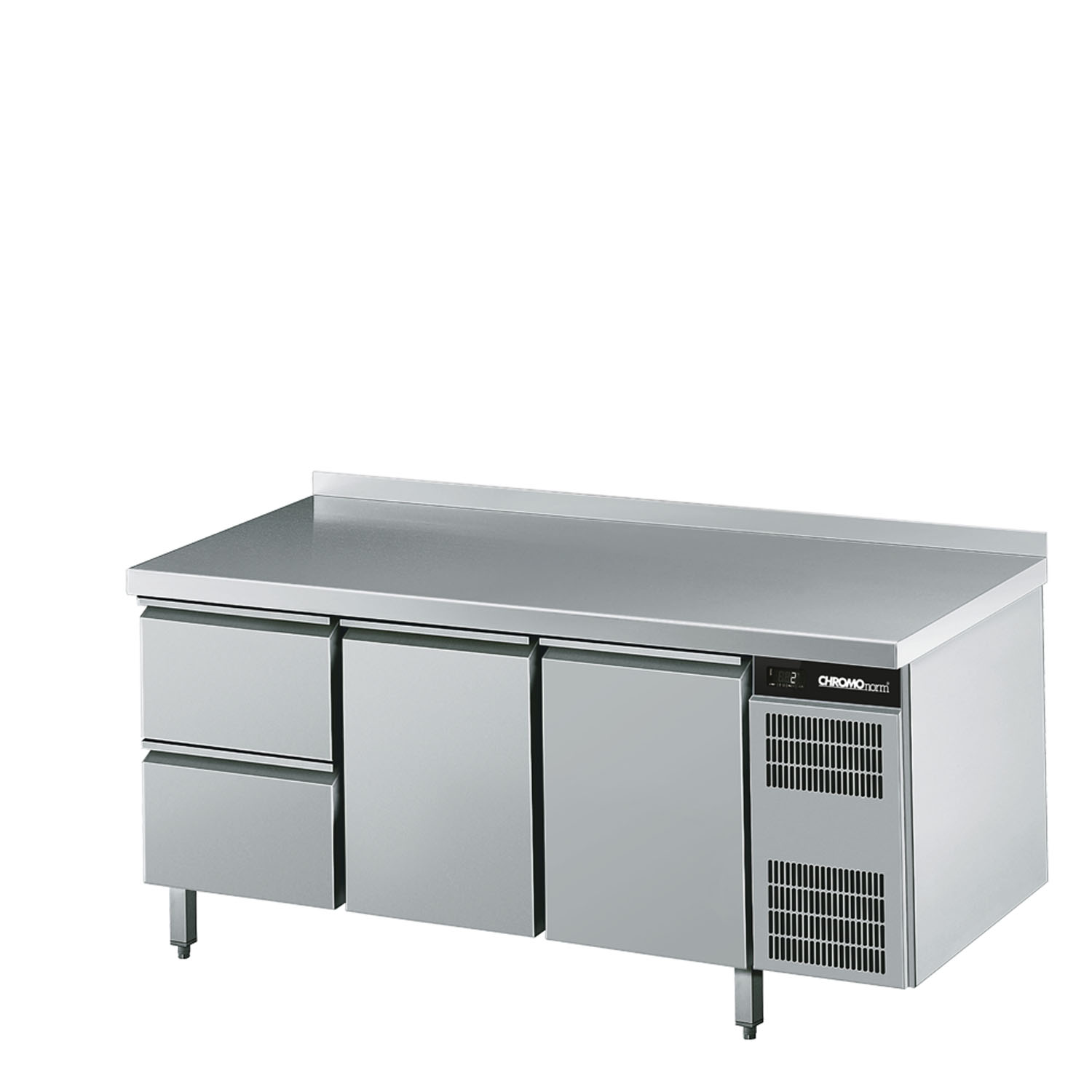 CHROMOnorm KÜHLTISCH GN 1/1, 2 ZÜGE 1/2, 2 TÜEN - 1725x700x850 mm