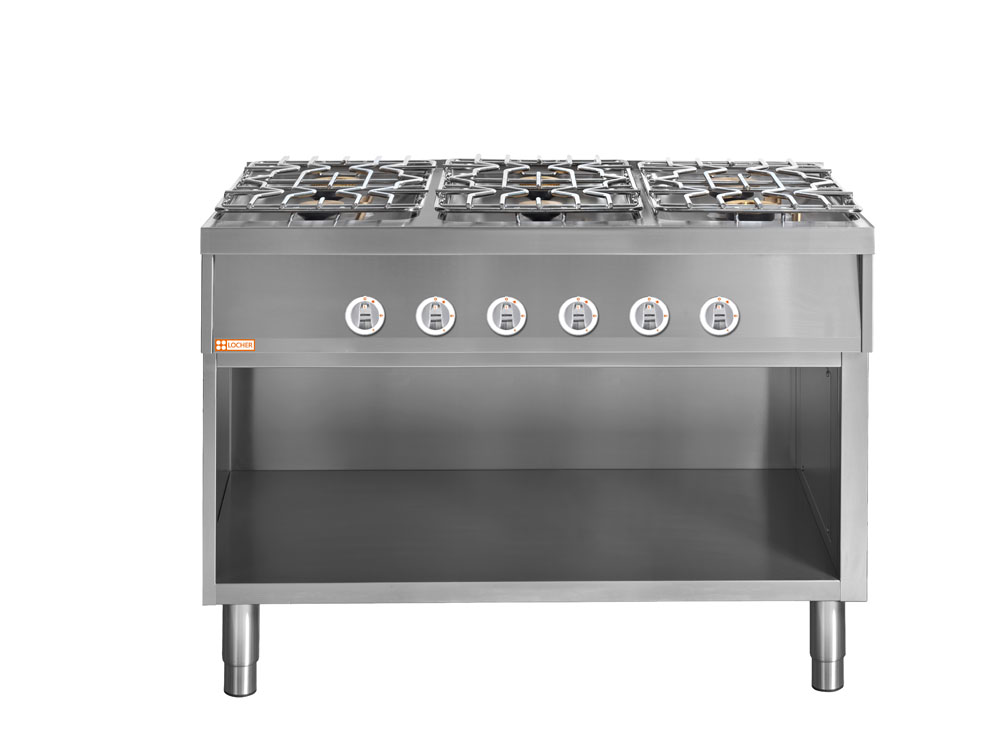 LOCHER 227005 Gasherd, 6 Kochstellen