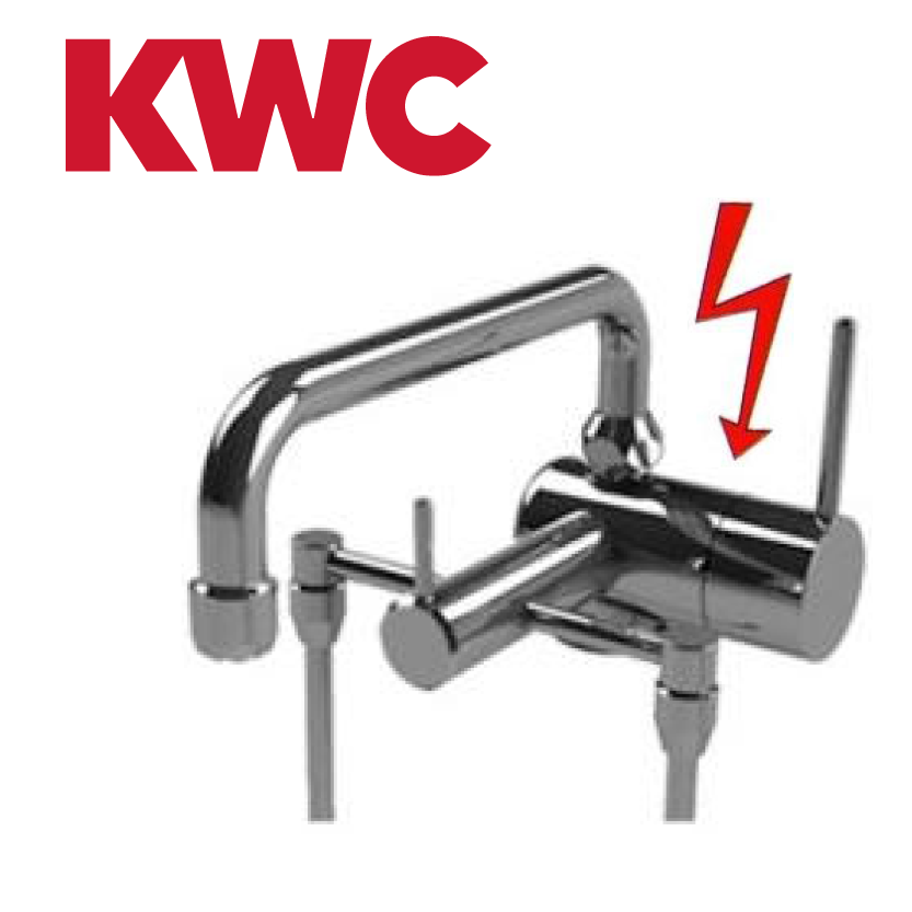 KWC Gastro 205.102 C Niederdruck-Thekenarmatur mit Unterspülrohr zweifach - Einhebelmischer