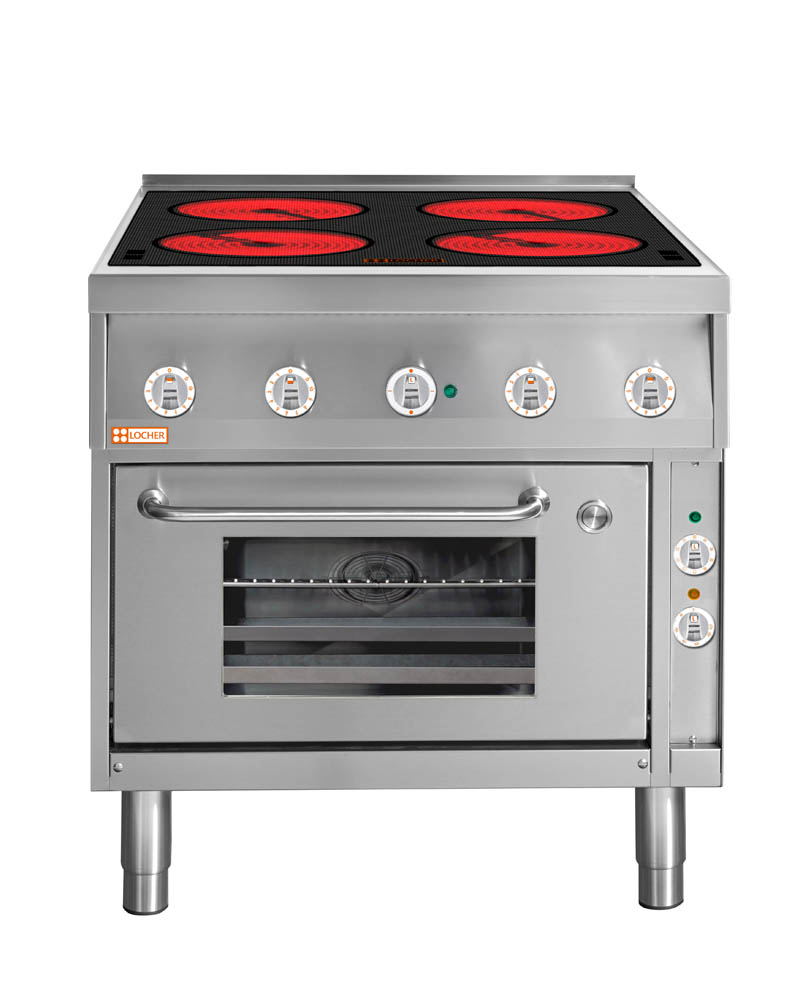 LOCHER 4er Cerankochfeld 216308 mit Multifunktionsbackofen by BERNER Kochsystme