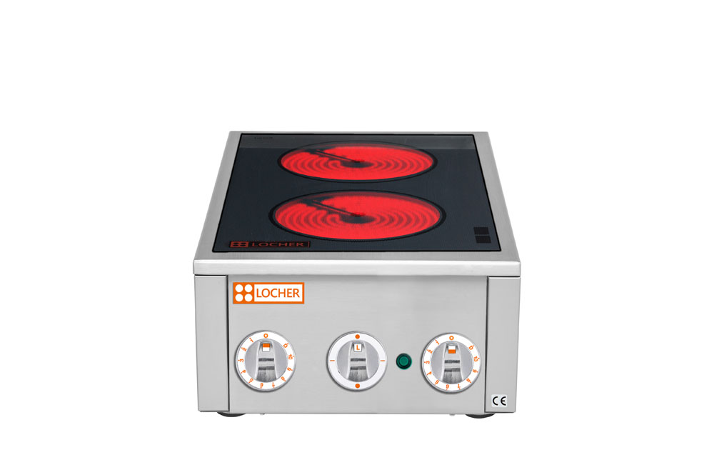 LOCHER 201320 Elektroherd mit Strahlheizkörper, - 2 Kochstellen