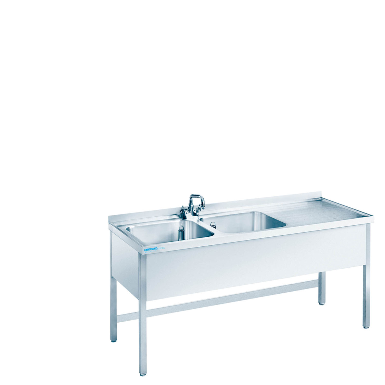 CHROMOnorm Edelstahl Spültisch mit 2 Becken offen - verschiedene Ausführungen