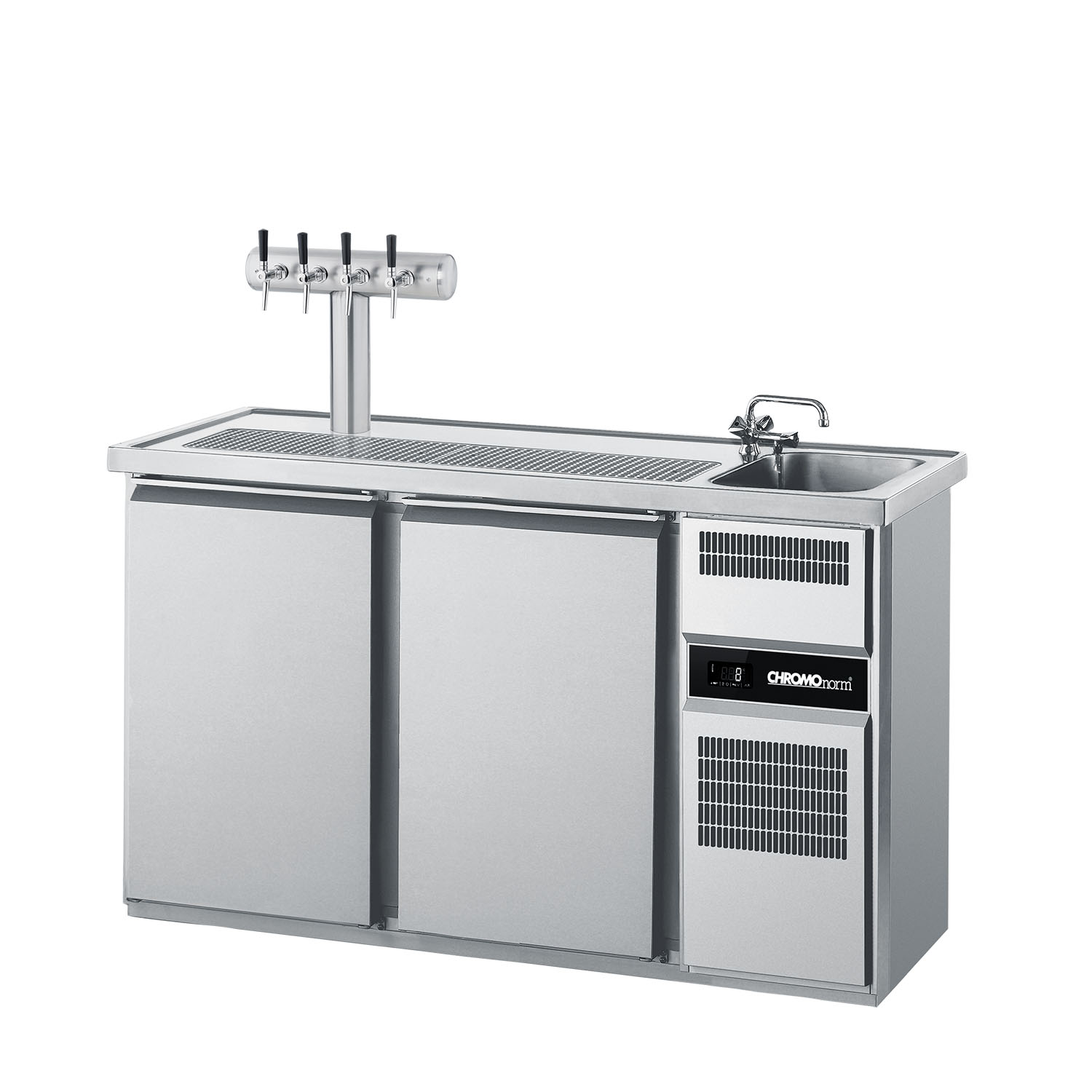 CHROMOnorm BIERTHEKE GN 1/1 - 1 BECKEN RECHTS - 2 TÜREN