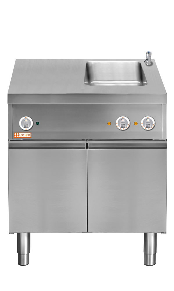 LOCHER 290645 Elektro-Wasserbad GN 1/1 rechts  - mit Teller-Wärmeschrank durchgehend