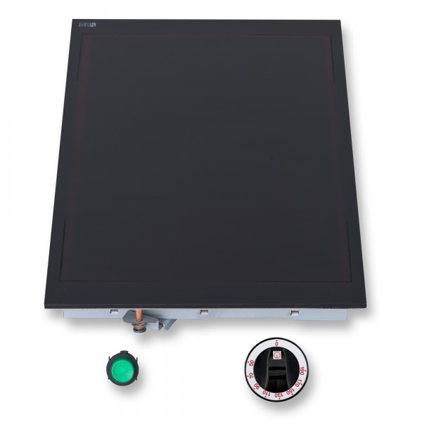 Berner WH35B Glaskeramik-Warmhalteplatte bis 190 Grad Ceranglas schwarz