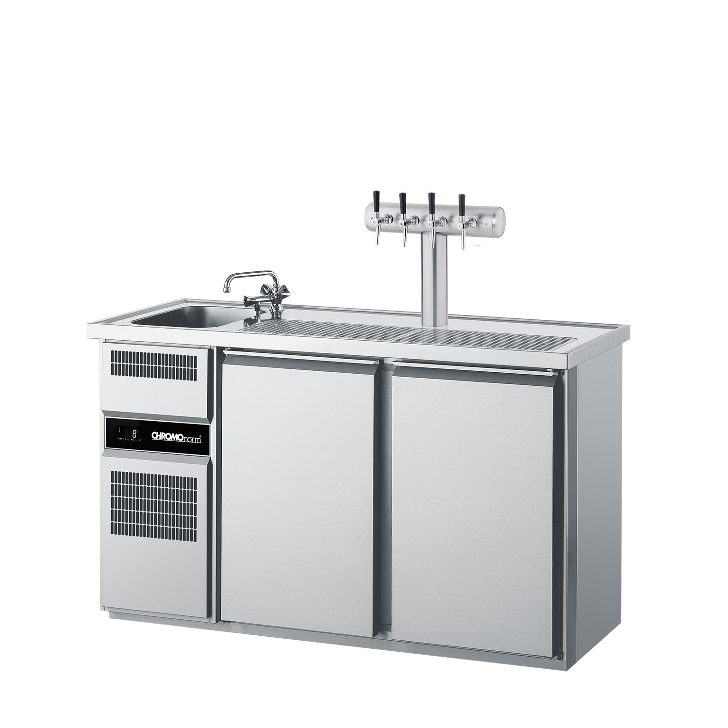 CHROMOnorm BIERTHEKE GN 1/1 - 1 BECKEN LINKS - 2 TÜREN