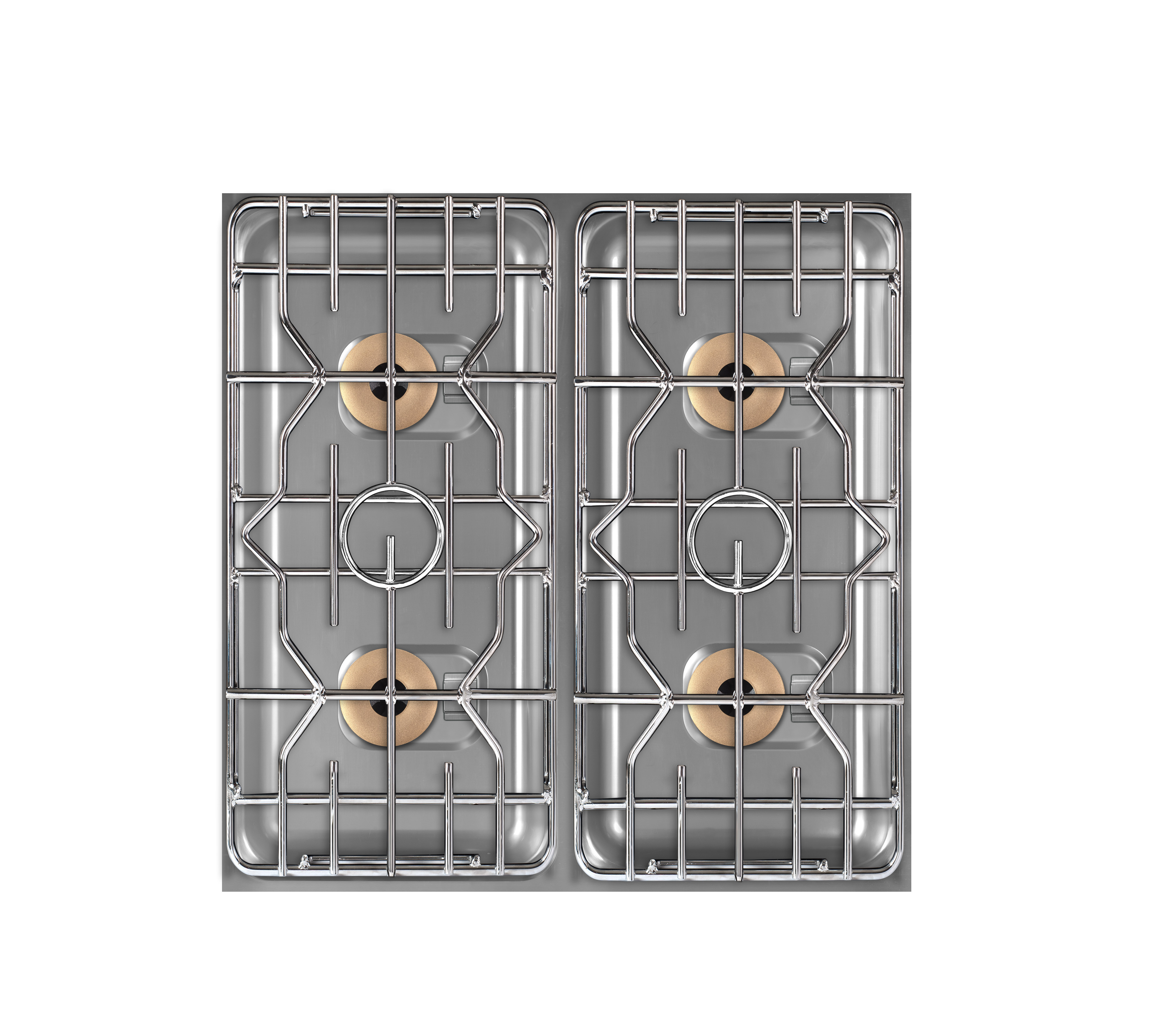 Berner BEG4P85 30.000 Watt Gastronomie-Gaskochfeld als Einbaumodul mit Zweikreisbrennern