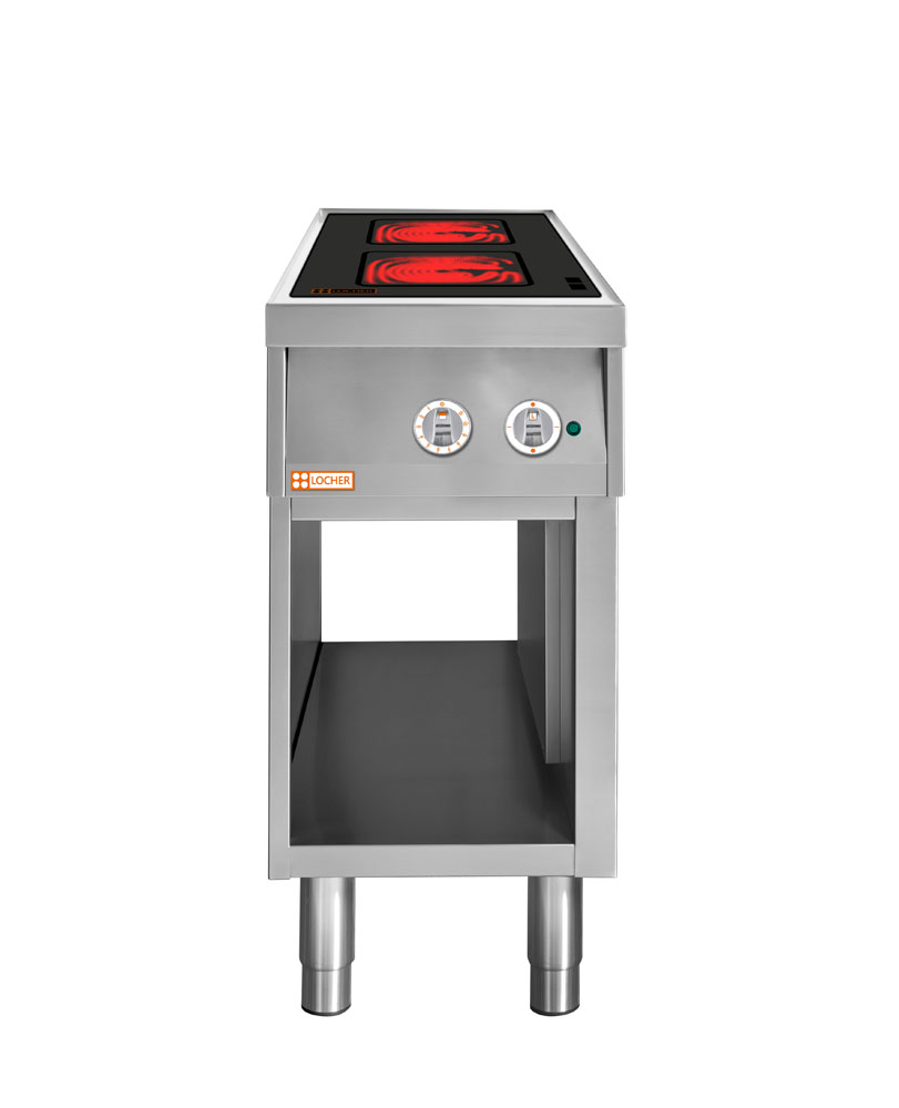 LOCHER 290301 Elektroherd, 2 Kochstellen á 4 kW,  - Strahlheizkörper mit ﻿elektronischer Topf