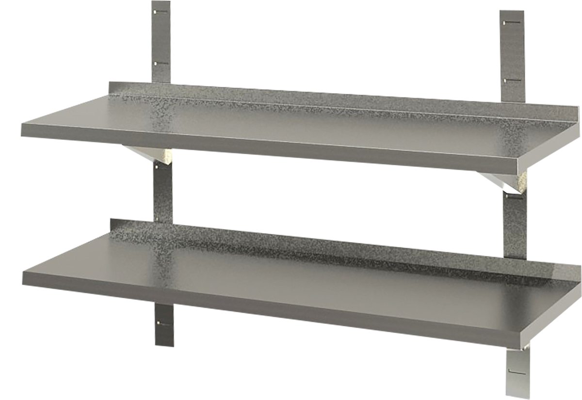 KBS Edelstahl Wandbord 2 Böden mit Aufkantung versch. Ausführungen