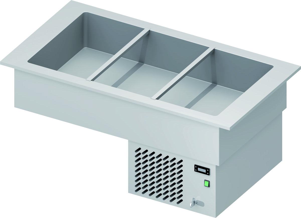 STALGAST Kühlwanne "Drop-In" 3x GN1/1 1155x620x210 mm Edelstahlabdeckung