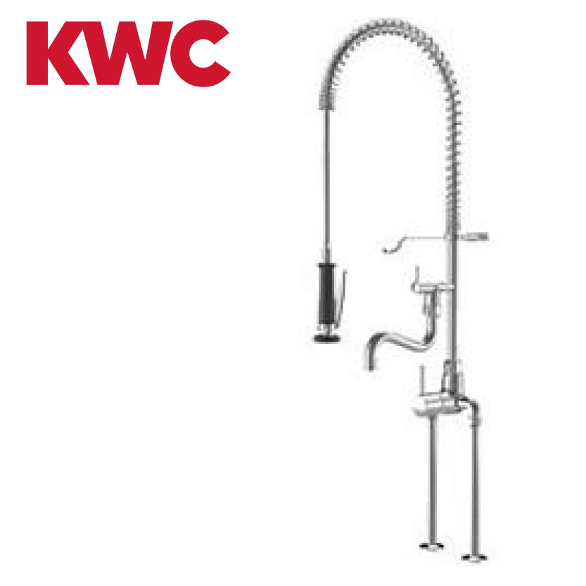 KWC 24.503.124.000 Gastro Geschirrbrause mit Schwenkauslauf Doppelrohr hoch
