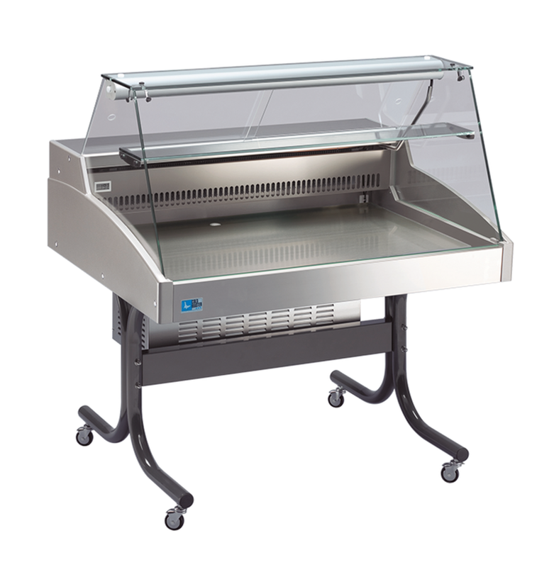 KBS Mehrzweckvitrine Delicious 1250 mit geradem Glasaufbau