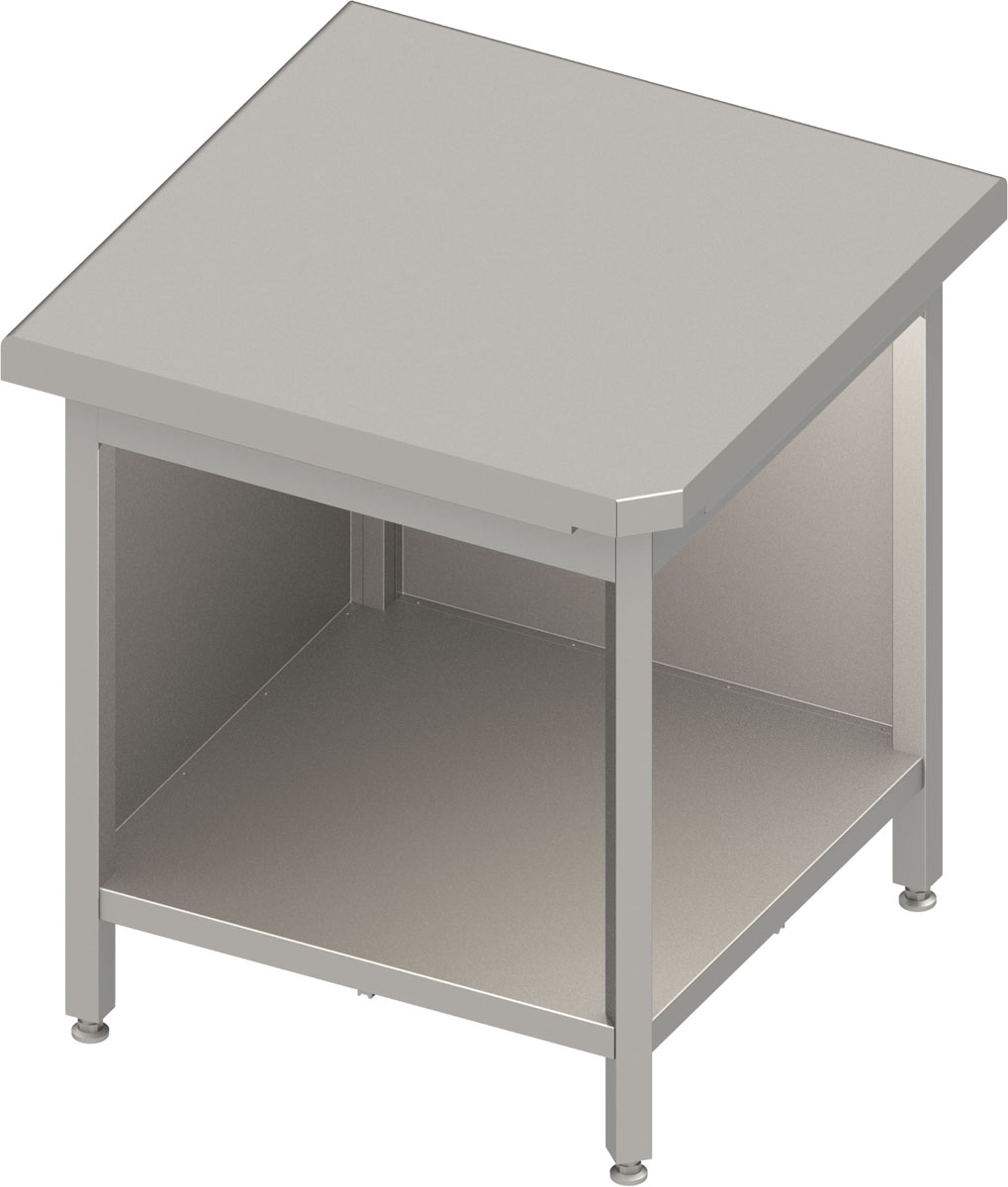 STALGAST Eckmodul 90° "Free Flow" mit offenem Unterschrank 785x785x880 mm Edelstahlabdeckung