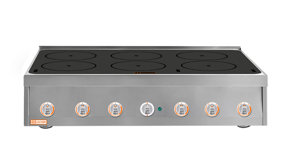 LOCHER 237207 Induktionsherd, 6 Kochstellen á 5 kW