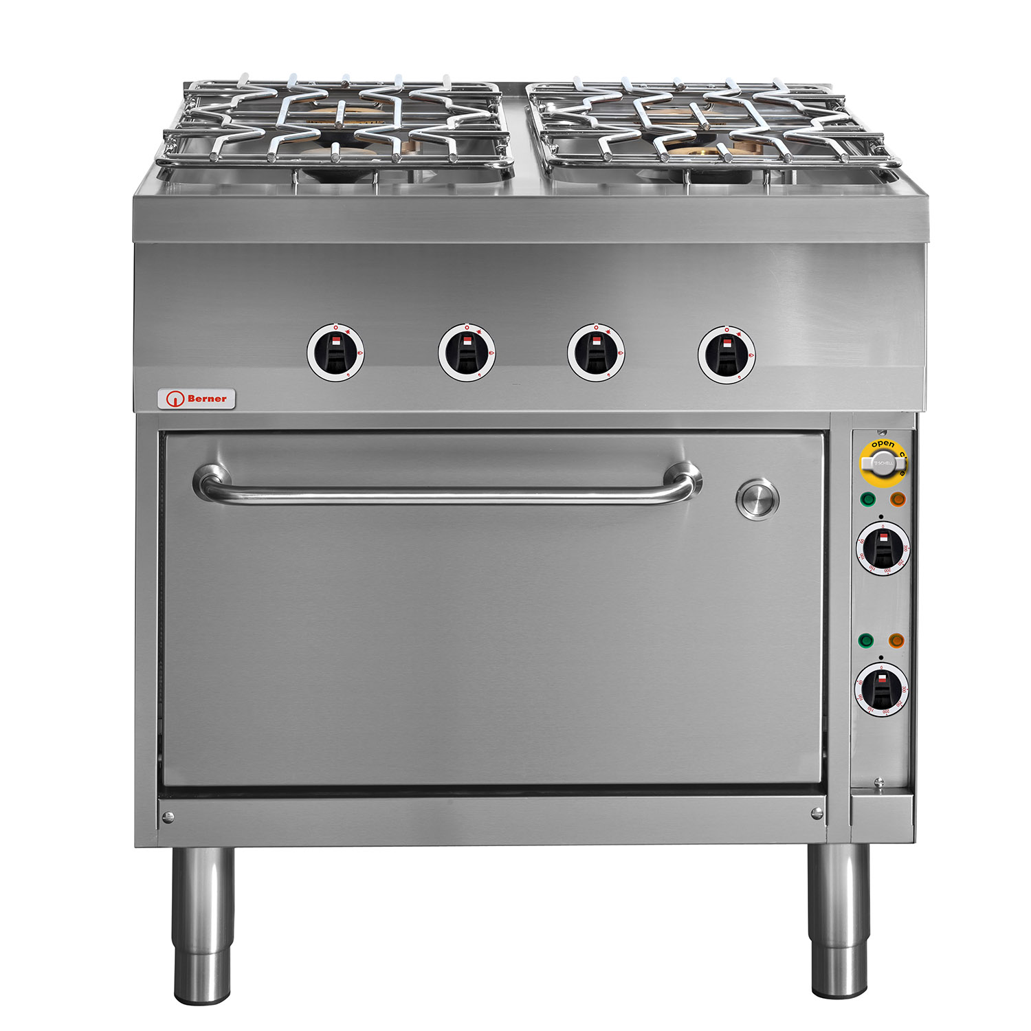 Berner BHG4P85UB Standherd Gas mit 4 Kochstellen Power Sondermodell