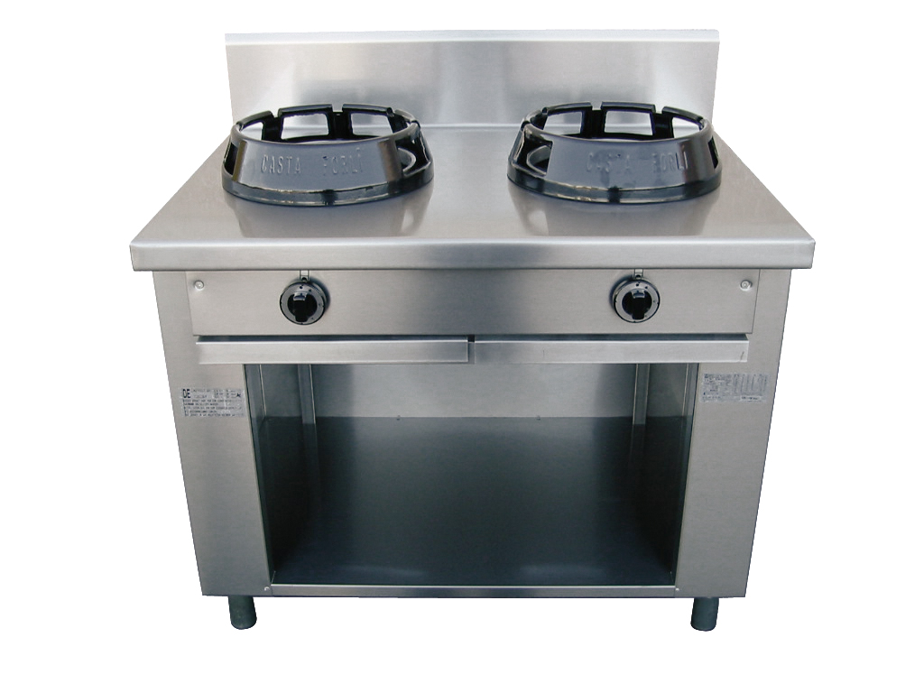 CASTA Chinaherd / Allgas-Wokherd , 2  x 14kW Benner, 28kW, Wand-Modell