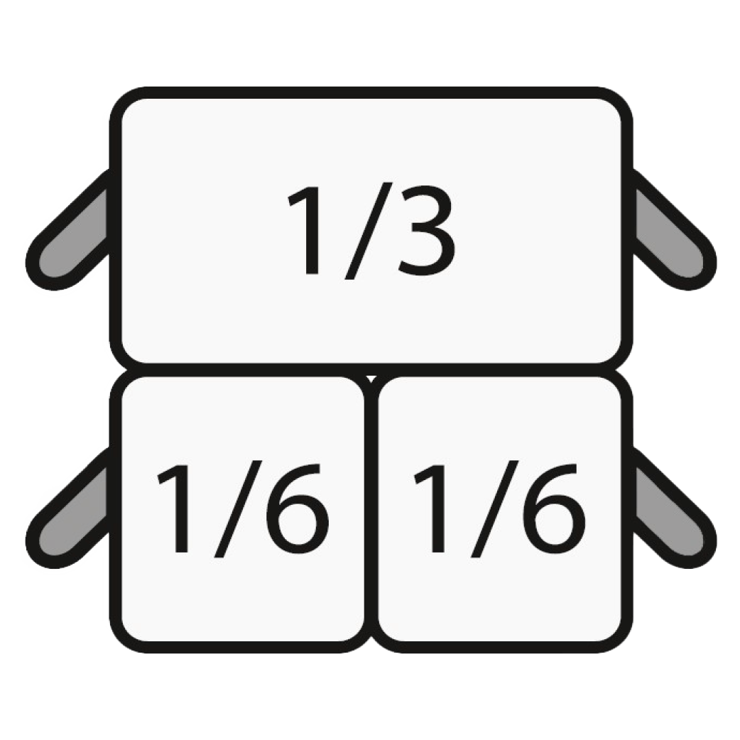 SARO E7/CPCEXF Nudelkorb-Set: 2 x 1/6 GN + 1 x 1/3 GN
