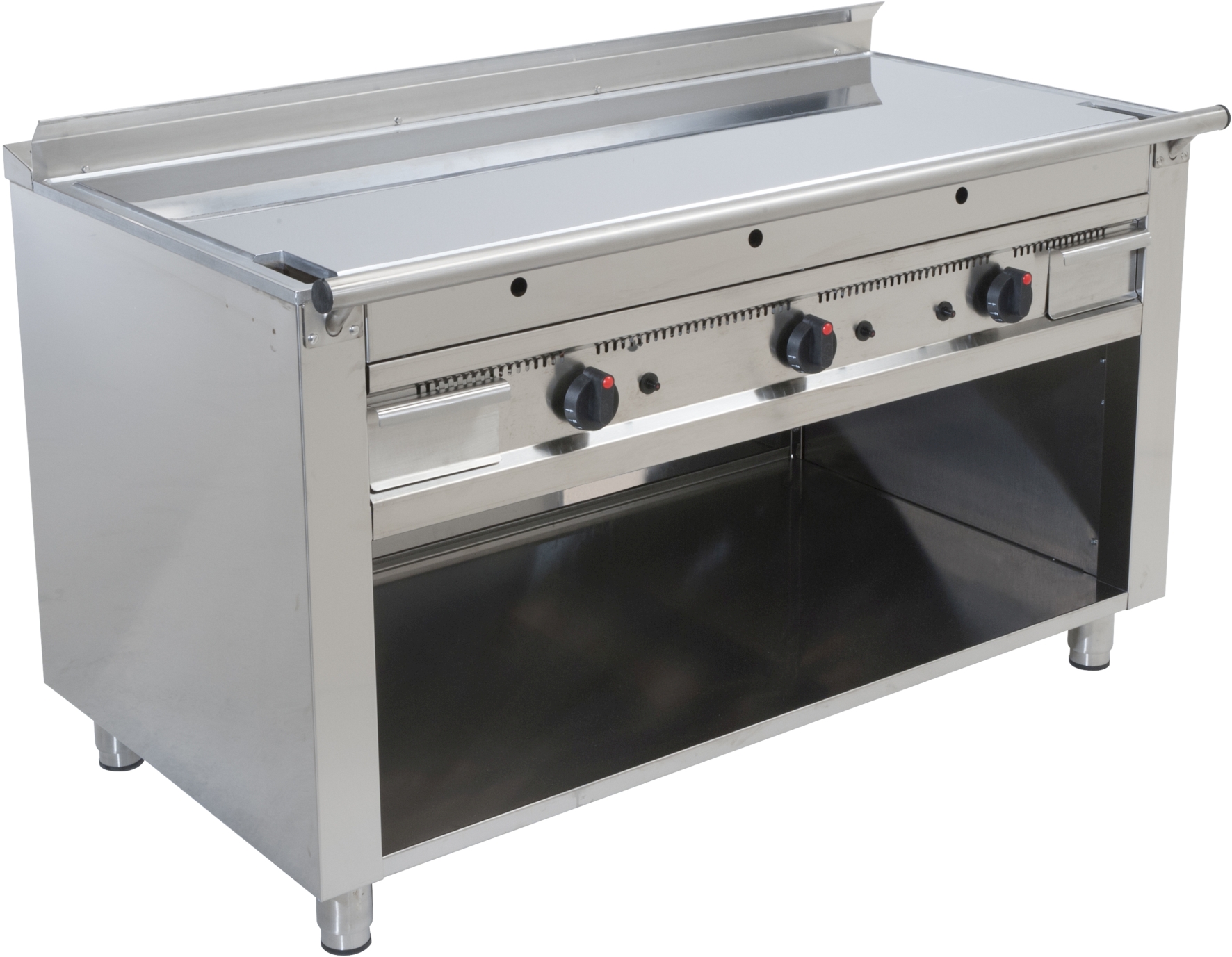 CASTA Teppanyaki-Grill, Gas, 3 Brenner, 17,4 kW, Breite 140 cm, hartverchromt, Standgerät