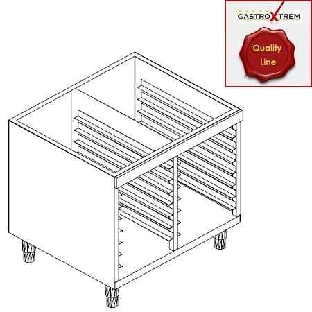 GASTROXTREM Edelstahl-Unterbauelement offen - Auflageschienen für 14 Gastronormbehälter GN 1/1