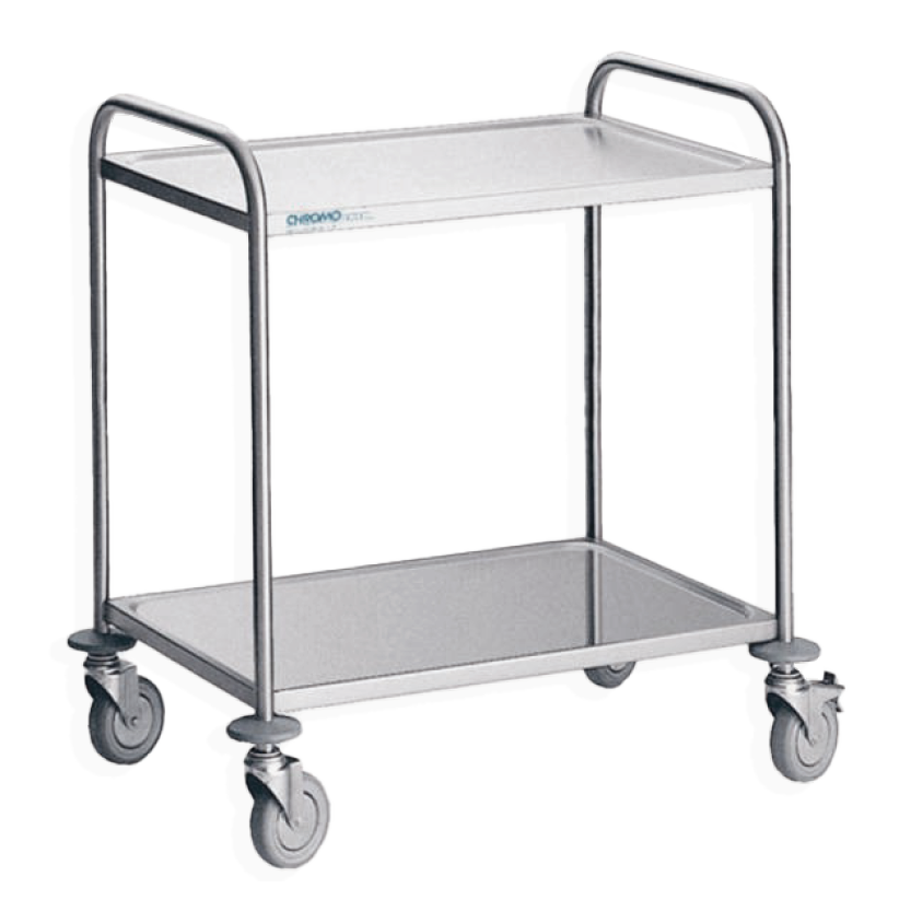 CHROMOnorm SERVIERWAGEN MIT 2 BORDE