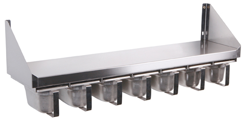 Gastro Edelstahl Gewürzregal GN 1/4, Gewürzbord für Gastronomie und Großküche