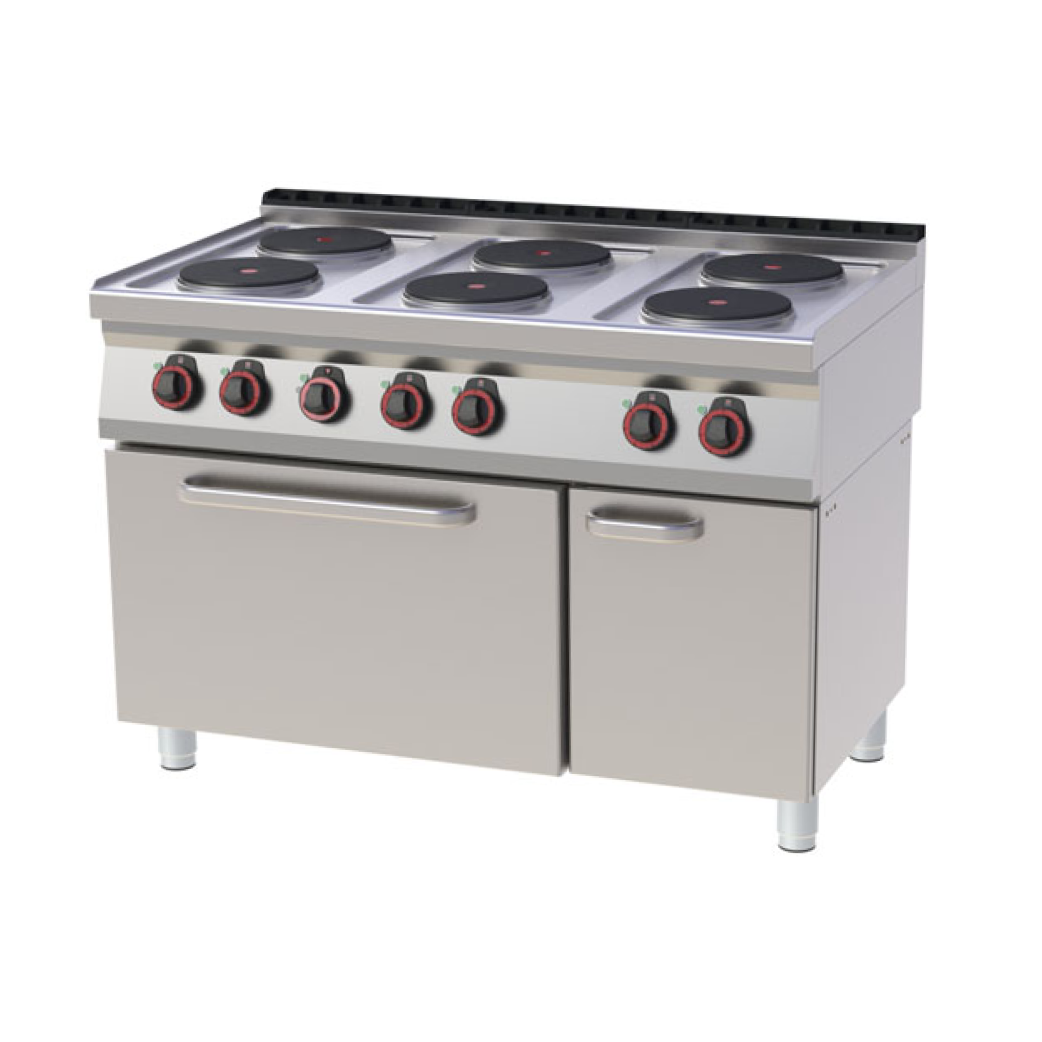 PROFIKOCHER 362327 Elektroherd, 6 Kochstellen  - mit Umluftofen GN 1/1