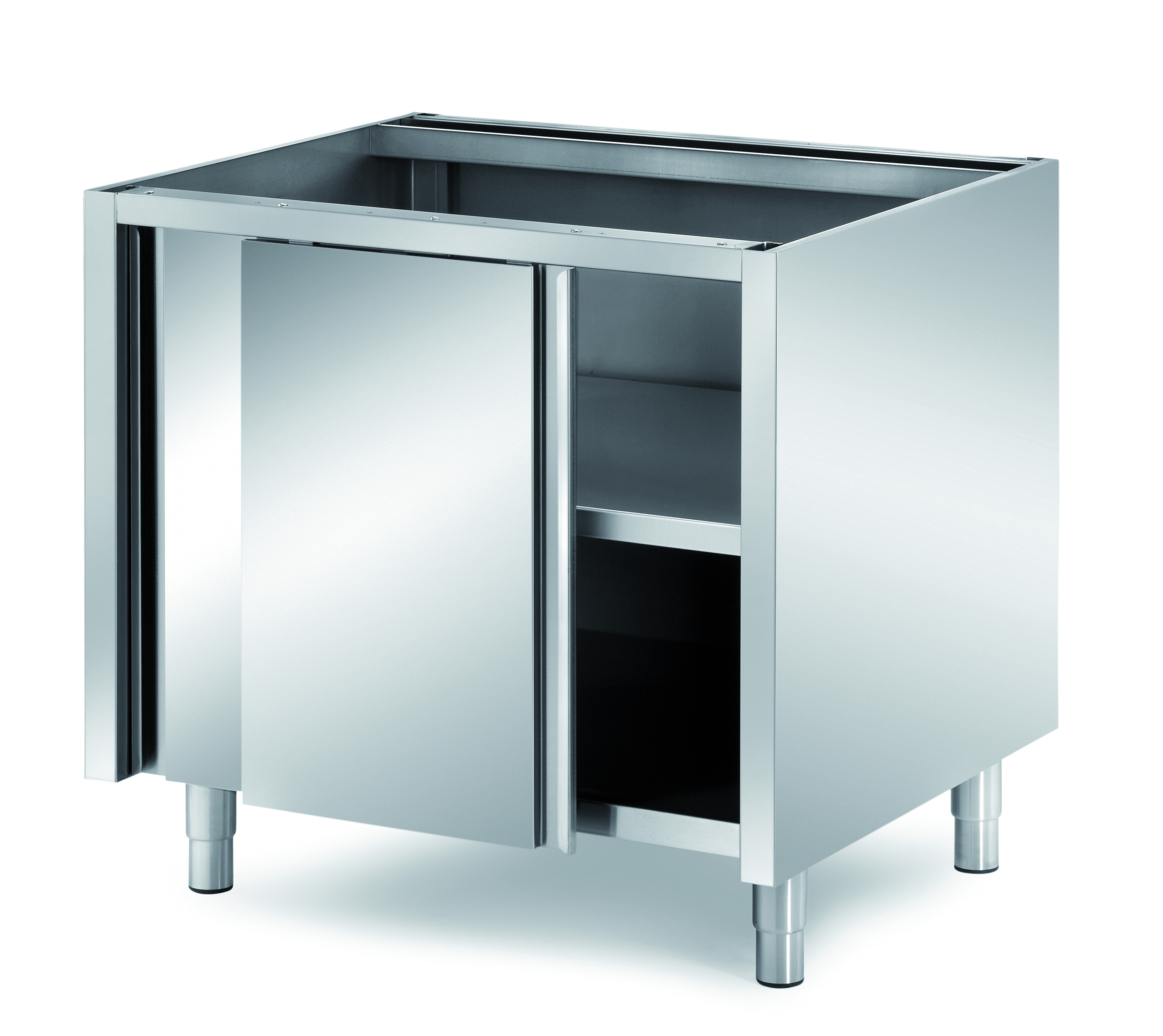 GASTROXTREM Edelstahl-Unterbauelement mit Schiebetüren