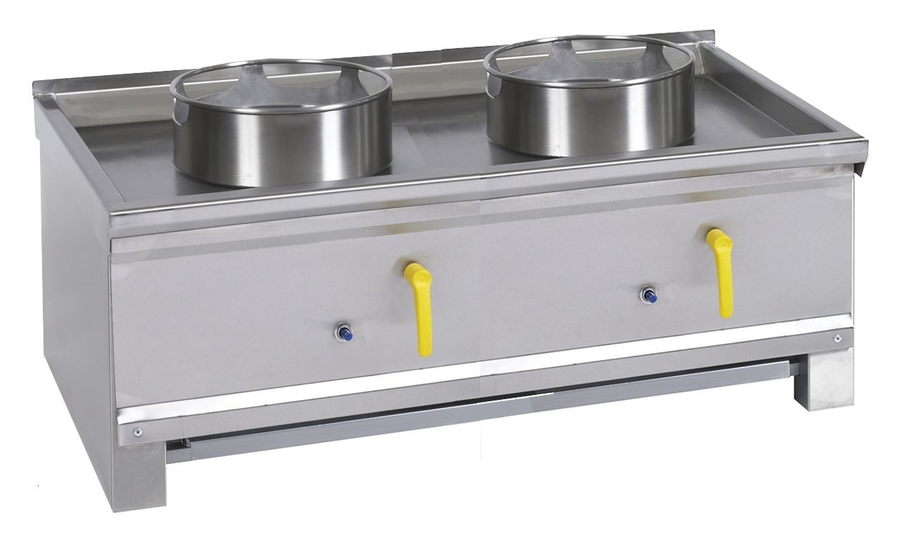 Power Wokherd / Chinaherde, Gas, 2 x 25kW Brenner, 50kW, Tischgerät