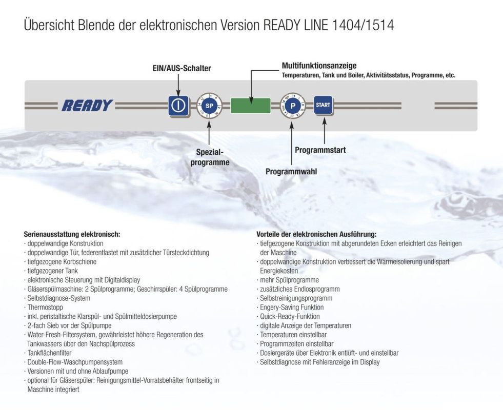 KBS Gläserspülmaschine Ready 1404 AP mit Ablaufpumpe