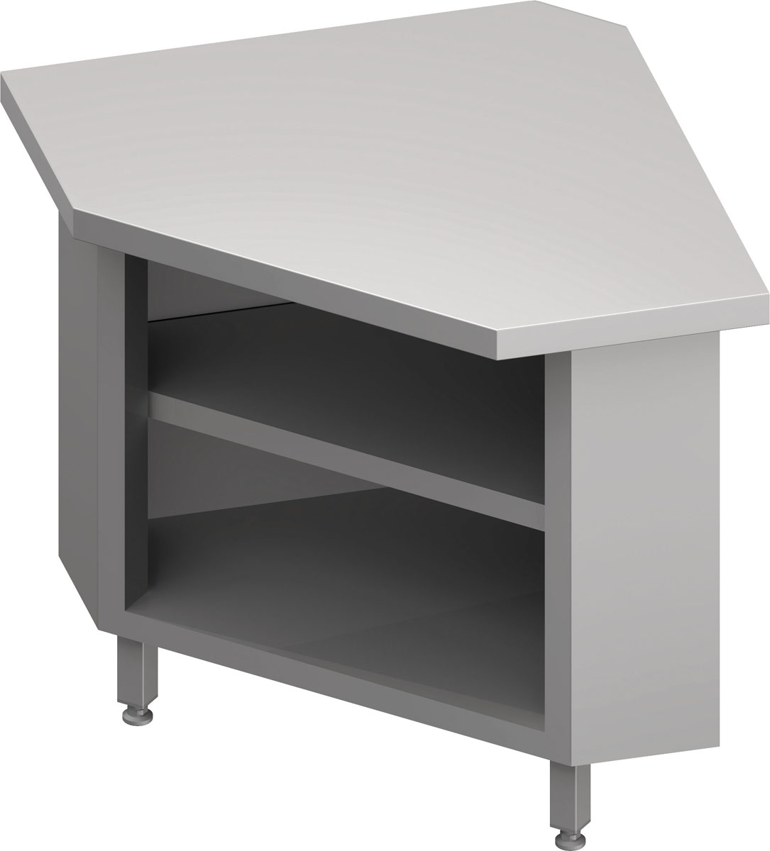 STALGAST Inneneckmodul 90° "Free Flow" mit offenem Unterschrank 785x785x880 mm Edelstahlabdeckung