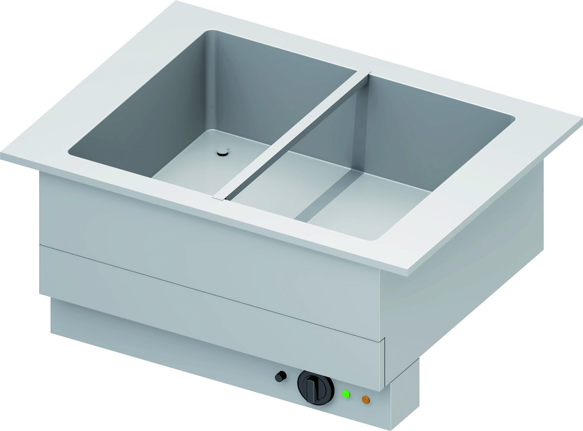 STALGAST Bain-Marie-Becken"Drop-In" 2xGN 1/1 830x620x390 mm  Edelstahlabdeckung