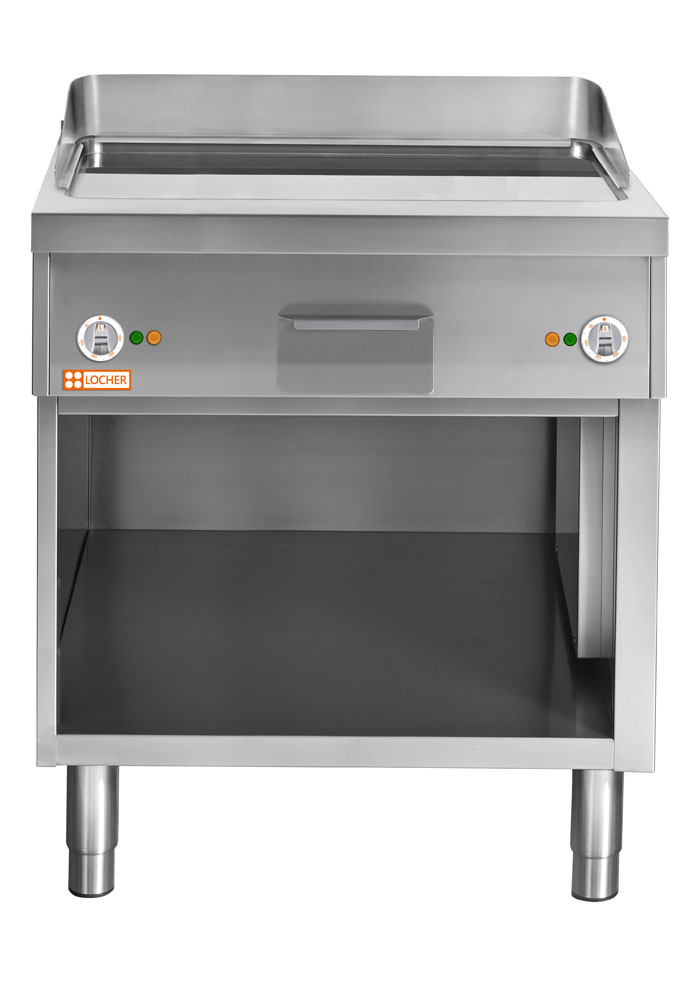 LOCHER 227402 Elektro-Bratplatte 800 - Bratfläche hartverchromt, glatt