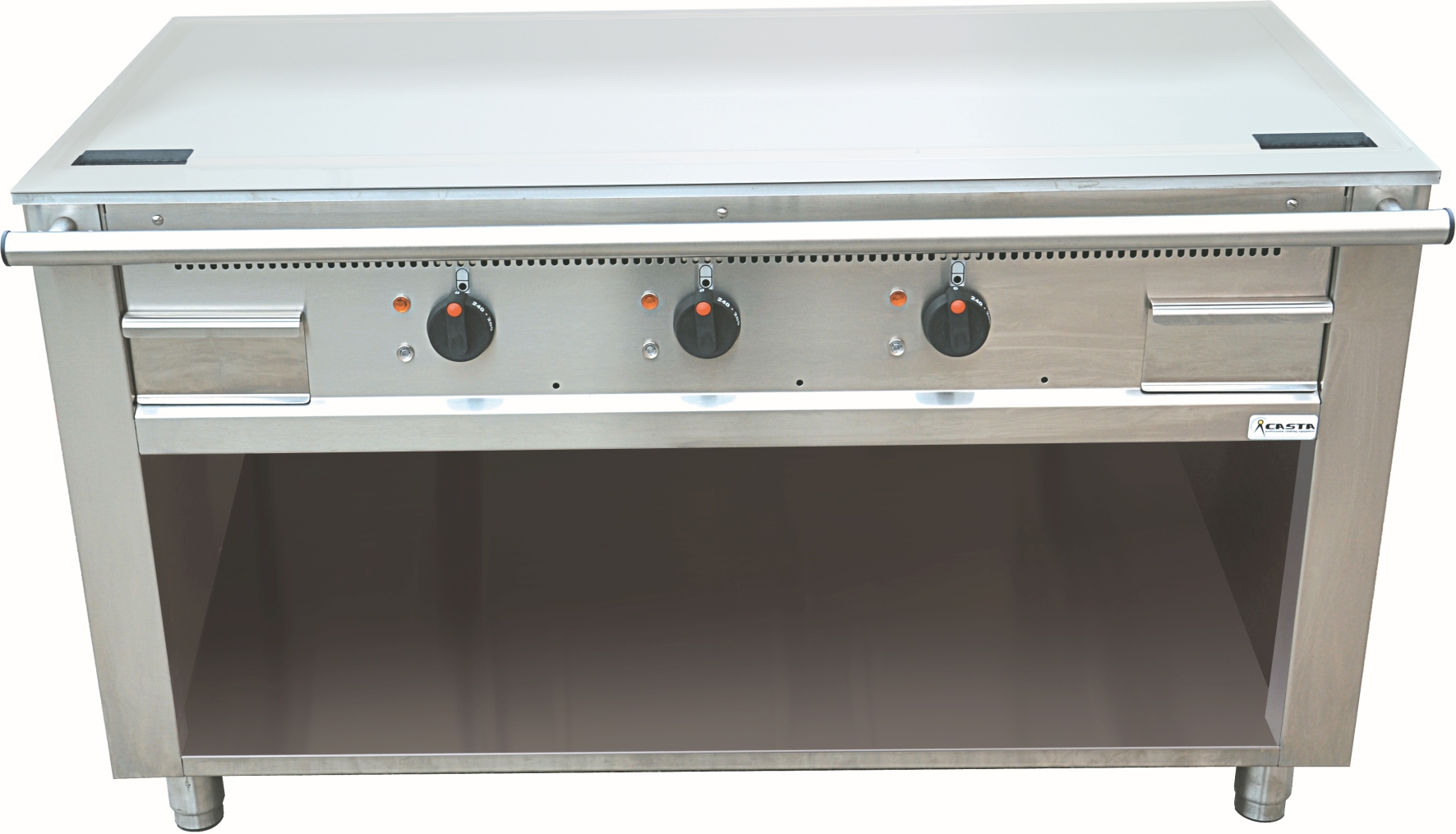 CASTA Teppanyaki-Grill, Elektro, 3 Heizungen, 16,2 kW, Breite 160 cm, hartverchromt, Standgerät