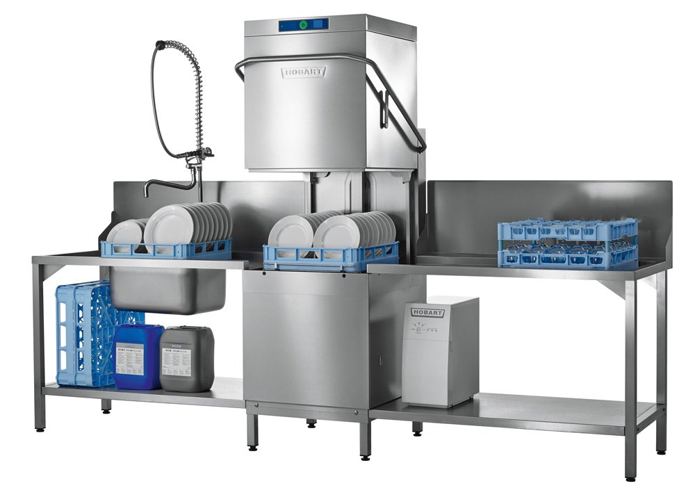 HOBART Haubenspüler AMXXS-10B PROFI mit Wasserenthärter und schallisolierter Haube