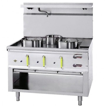 Power Wokherd / Chinaherde, Gas, 3 Brenner mit 59 kW, Standgerät