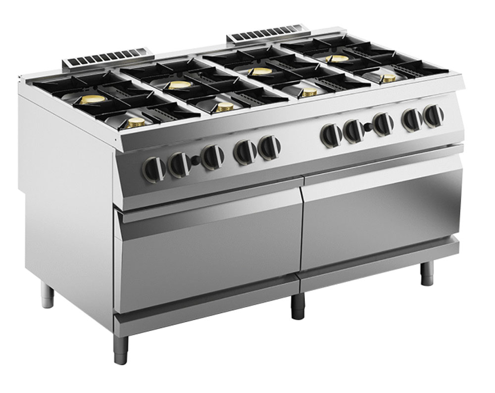 KBS Gas-Herd 8 Brenner 70 kW mit Gas-Öfen 2x8kW