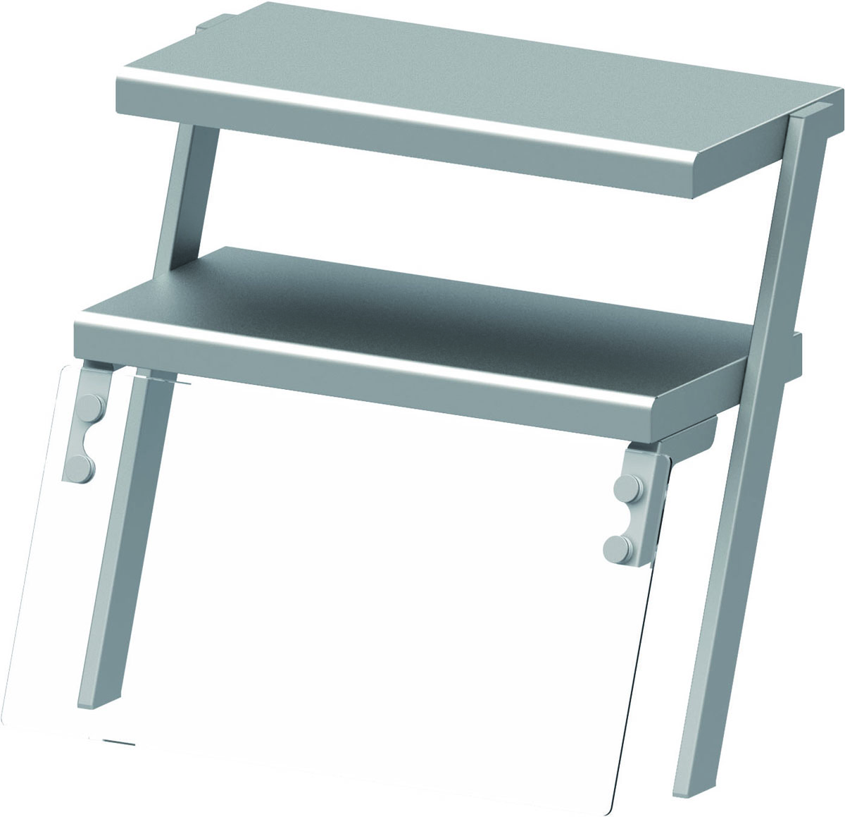 STALGAST Doppel-Aufsatzbord mit Glas-Hustenschutz 1100x540x700 mm für Speisenausgabesysteme
