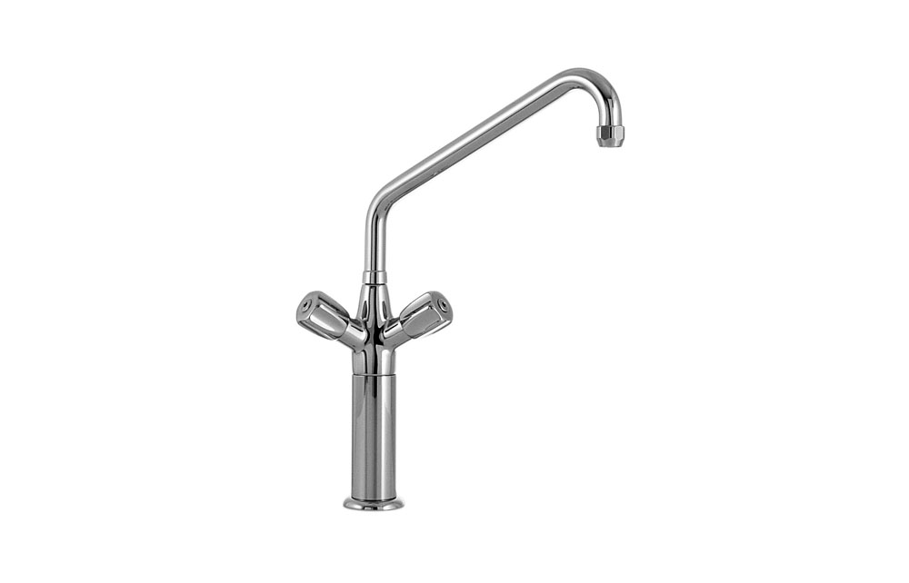 PROFIKOCHER 128014 Einloch-Zweigriffarmatur mit Säule 120mm,  - Auslauf Ø25mm