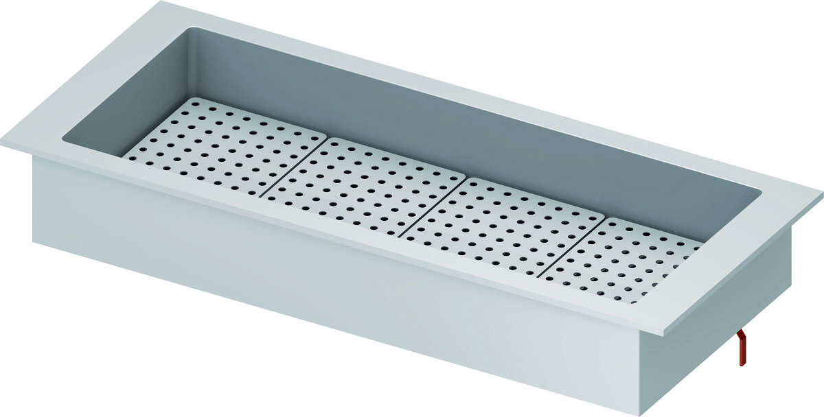 STALGAST Eiswanne "Drop-In" 4x GN1/1 1480x620x210 mm Edelstahlabdeckung