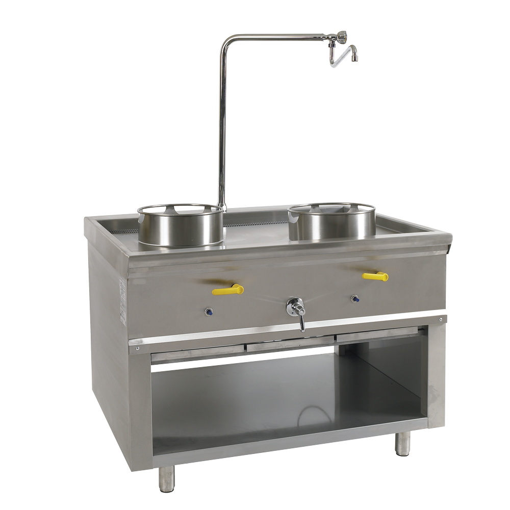 Power Wokherd / Chinaherde, Gas, 2 x 25 kW Brenner, 50 kW, Standgerät