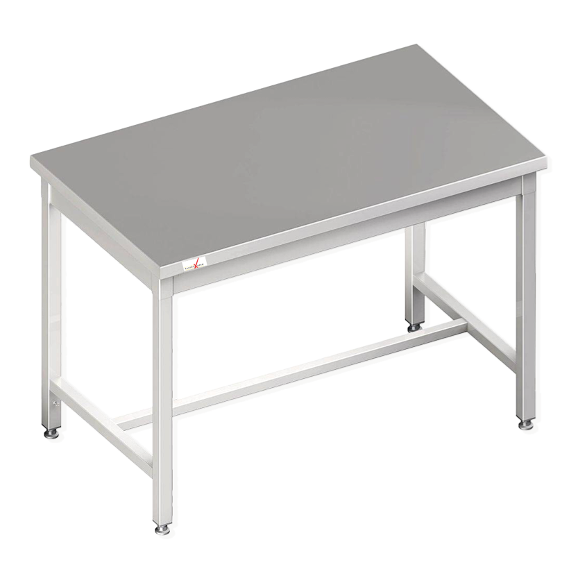 GASTROXTREM Zentralarbeitstisch mit mittiger Strebe - verschweißt - viele Ausführungen