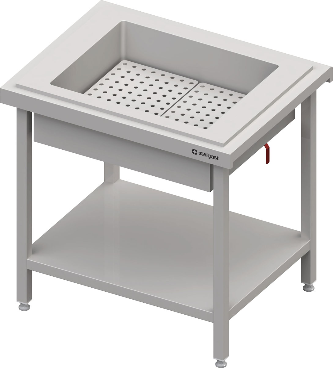 STALGAST Neutralausgabe mit Eiswanne 2x GN1/1, 920x735x880 mm, Edelstahlabdeckung