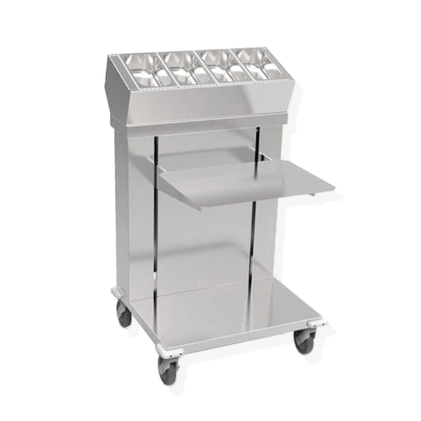 PROFIKOCHER 162870 Tablettstaplerwagen mit Besteckaufsatz