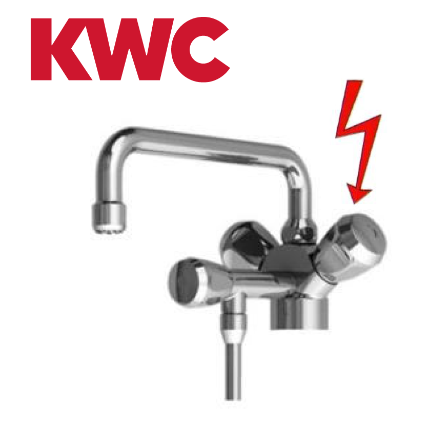 KWC Gastro 105.101 C Niederdruck-Thekenarmatur mit Unterspülrohr einfach - Zweigriffmischer