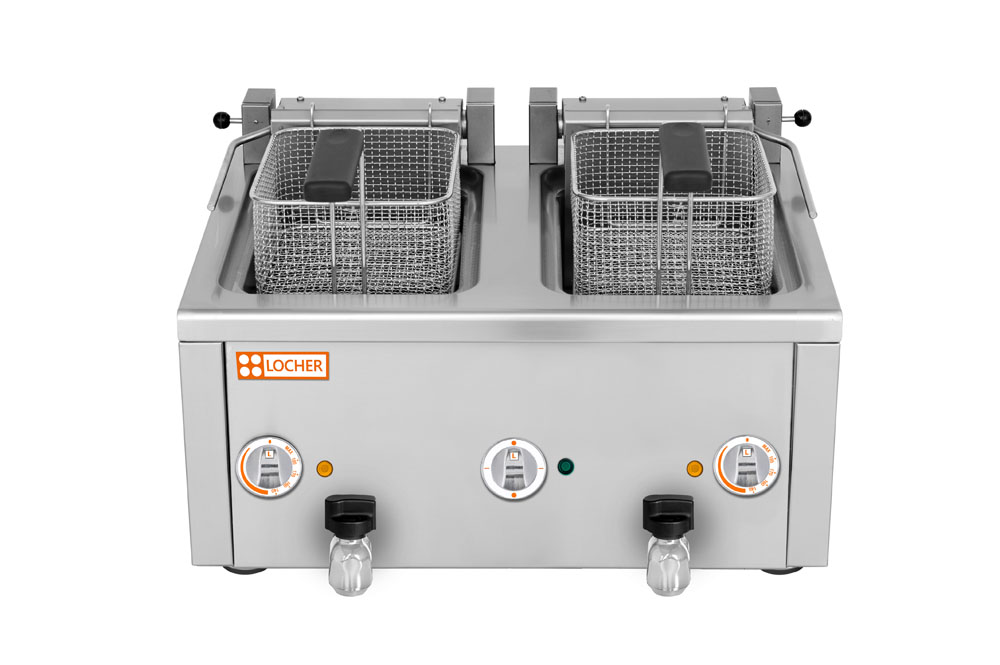 LOCHER 201528 Elektro-Fritteuse 2 Becken 2 x 8 Liter