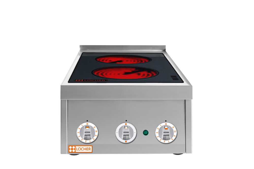 LOCHER 237300 Elektroherd, 2 Kochstellen á 3 kW, - ﻿Strahlheizkörper