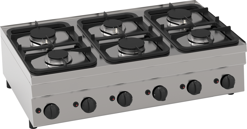 KBS Gas-Kochfläche mit 6 Brenner Tischgerät