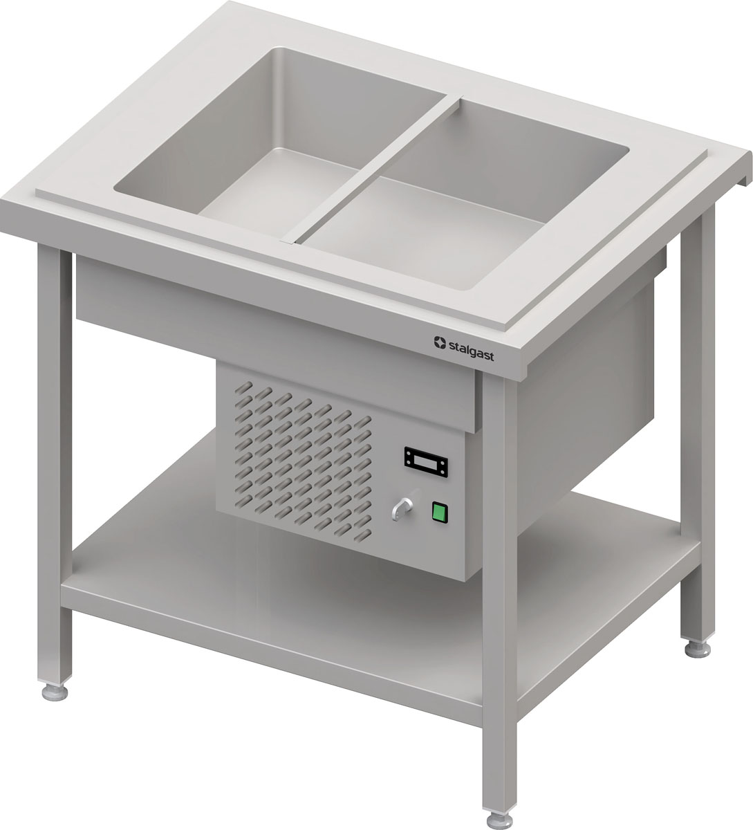 STALGAST Kaltausgabe mit einer Kühlwanne 2x GN1/1, 920x735x880, Edelstahlabdeckung