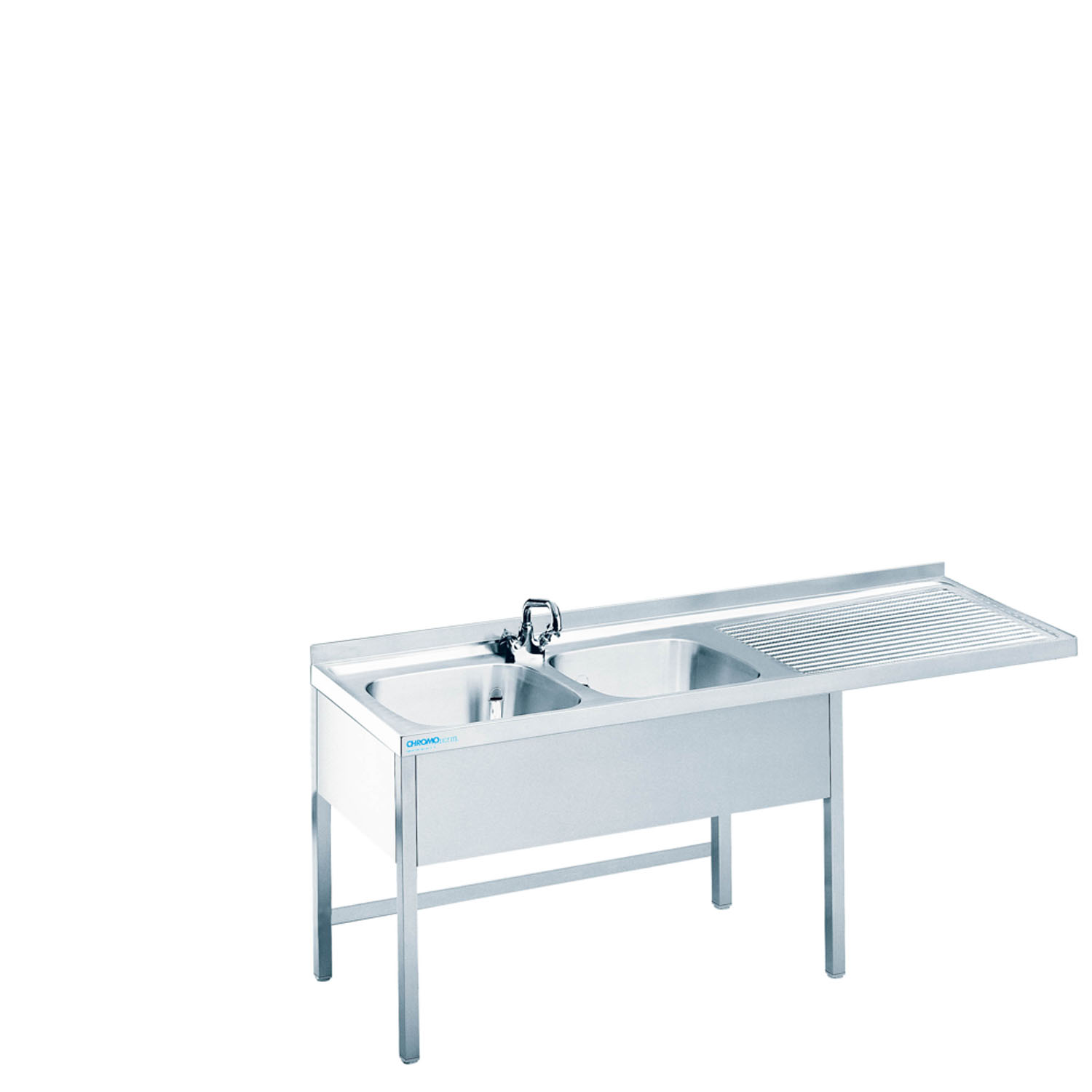 CHROMOnorm Edelstahl Spülcenter mit 2 Becken offen - verschiedene Ausführungen