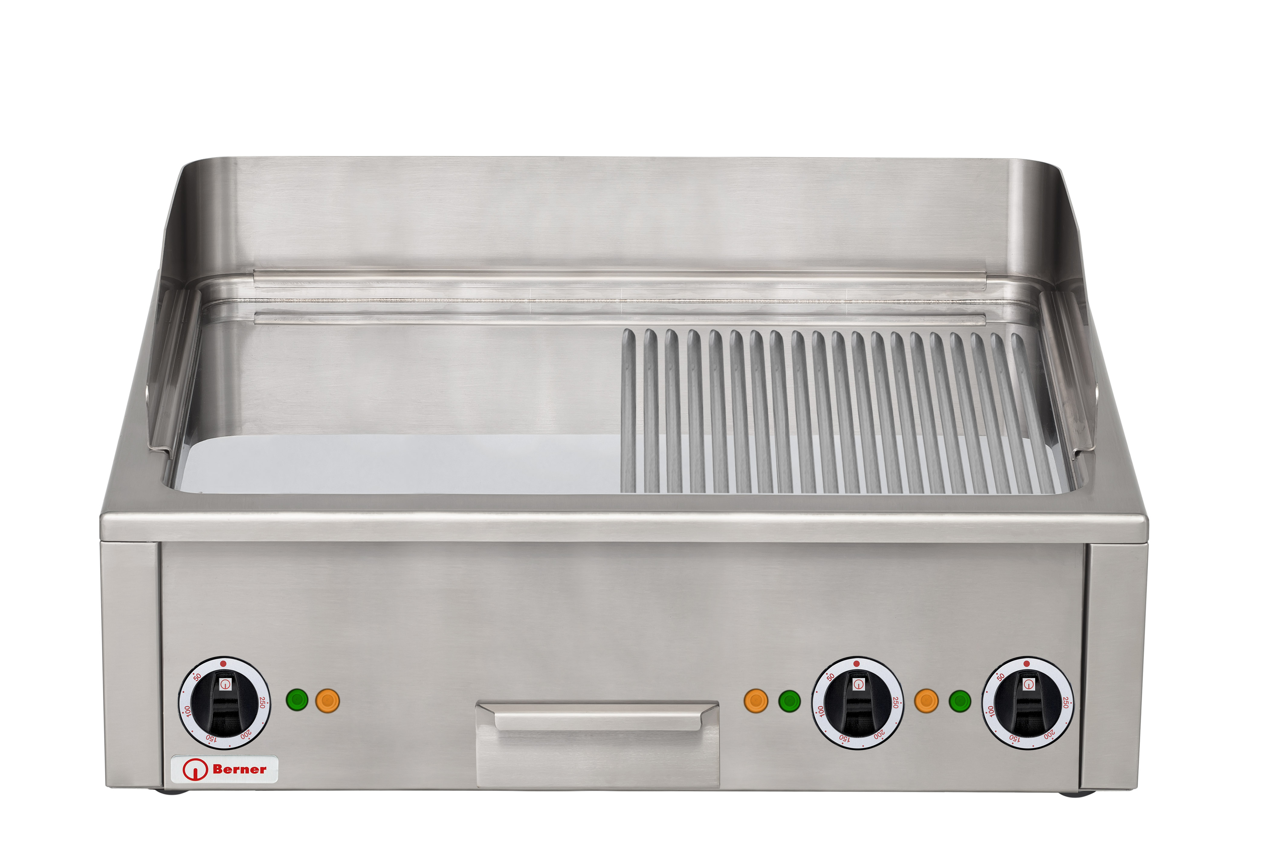 Berner BGHAC120H Bratplatte Beef & Burger 1/2 gerillt hartverchromt Elektro